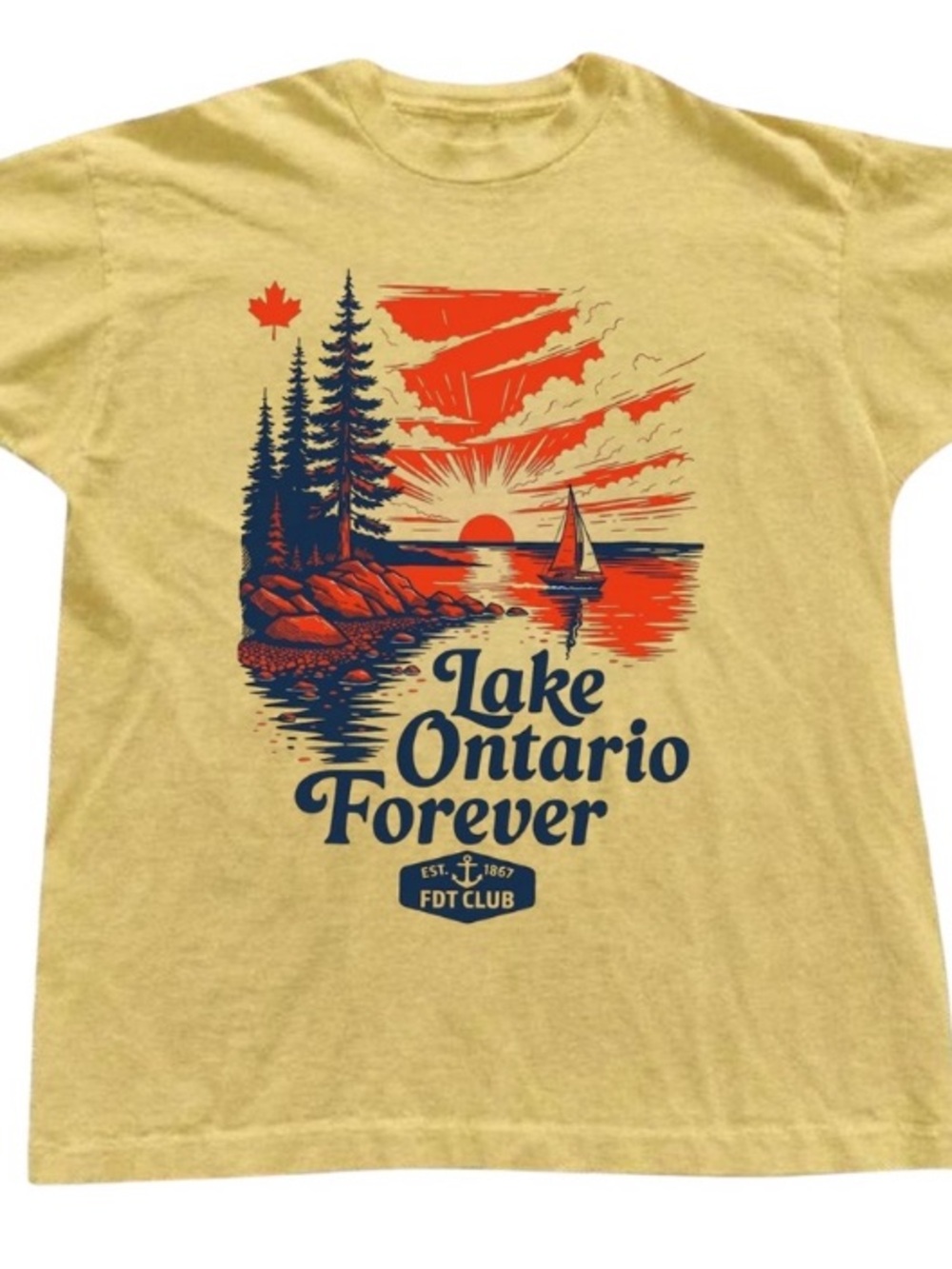 Yellow 'Lake Ontario Forever' Graphic Tee